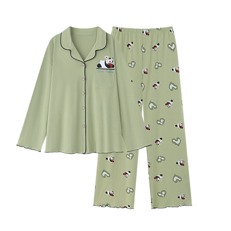 睡衣女款春秋天纯棉家居服两件套