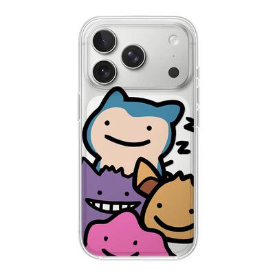 手绘宝可梦适用苹果17promax手机壳iPhone16卡通可爱15新款14透明13mini动漫12日系11男生x耿鬼xr防摔xs套8/7
