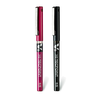 日本pilot百乐v5直液式走珠笔水笔酒红账笔水性笔办公签字笔0.5mm彩色全针管BX-V5黑红蓝粉紫做笔记专用笔