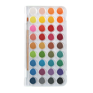 掌握固体水彩颜料套装36色24色不透明水彩画全套工具美术专用初学者小学生用儿童绘画水粉颜料安全可水洗