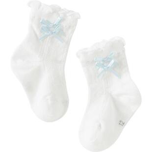 戴维贝拉儿童短袜2026夏季薄款女童小童袜子宝宝透气花边袜公主袜
