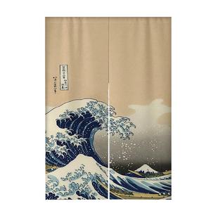 定制日式门帘半帘厨房专用门帘遮挡帘布艺半截隔断帘免打孔寿司店