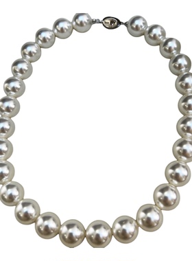 九月半倪妮同款人造澳白珍珠项链女轻奢仿天然海水S925银锁骨颈链