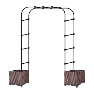 拱形爬藤架户外花园阳台月季蔷薇花架葡萄架铁艺支架花门庭院装饰