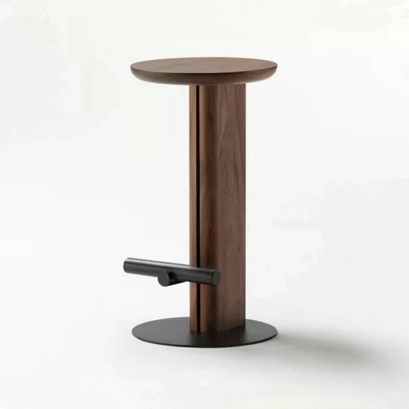 北欧实木吧椅轻奢金属酒吧椅高脚凳子创意简约高脚椅大厅前台吧凳