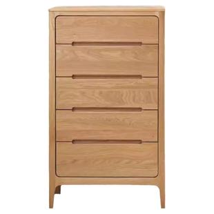 纯实木高五斗橱全红橡木五斗柜现代简约日式小户型北欧风格抽屉柜