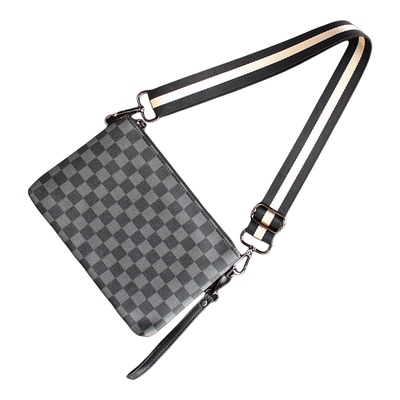 格子男士多功能大容量手拿包