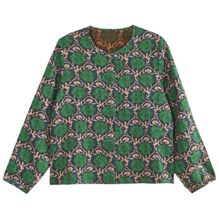 GESGOO原创设计25姆米红云纱真丝开衫衬衫女早秋新中式提花短外套