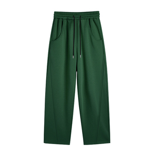 紫色休闲运动弯刀卫裤女秋冬高个子加长加绒加厚直筒拖地裤香蕉裤