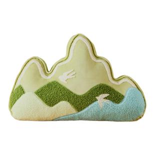 千里江山抱枕刺绣靠山靠垫文创摆件生日礼物靠枕办公室工位腰靠背