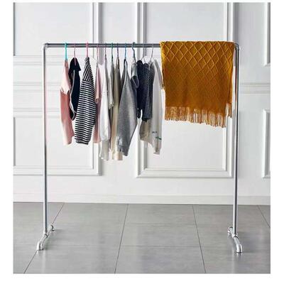 加粗水管晾衣架落地加厚晒衣架简易移动晒衣架双层单杆钢管挂被架