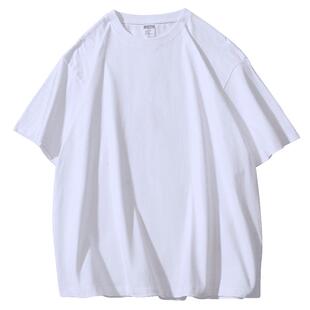 大地色系 260g重磅纯棉短袖t恤男女情侣装夏装上衣半袖体恤打底衫
