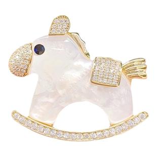 独特设计感木马胸针女奢华高级感防走光别针小众可爱胸花西装配饰