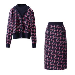 颜域针织毛衫半身裙两件套女装2025新款冬季套装深冬装搭配一整套