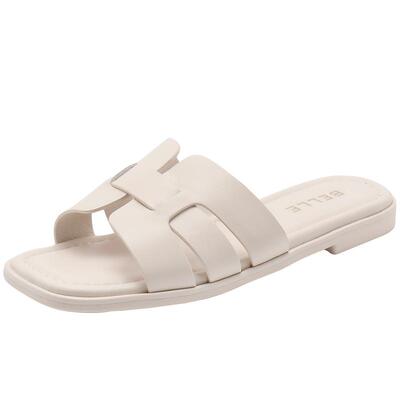 百丽一字拖女鞋子2024夏