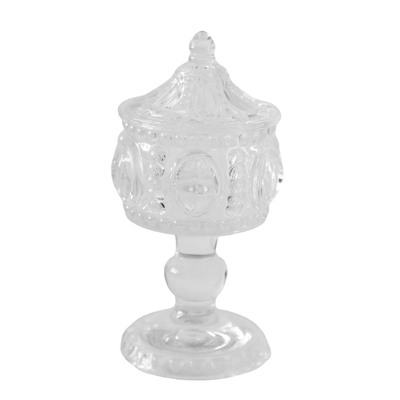 欧式浮雕带盖玻璃糖罐收纳罐