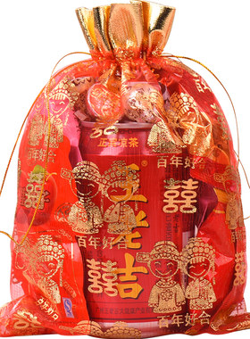 婚礼喜糖袋ins瓜子花生网纱
