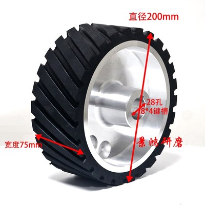 砂带机电机轮橡胶轮铝芯胶轮齿面平面主动轮砂带套轮太阳轮打磨轮