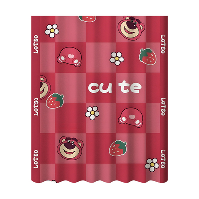 LOTSO草莓熊浴帘防水淋浴遮挡帘
