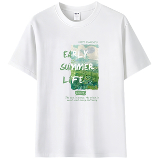 NASA联名男生短袖纯棉t恤男士2026新款夏季青少年潮牌宽松上衣服T