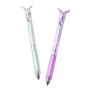 爱好文具蝶舞按动中性笔解压好玩的笔女孩少女心高颜值炫彩蝴蝶0.5mm学生刷题笔速干黑笔书写顺滑趣味签字笔