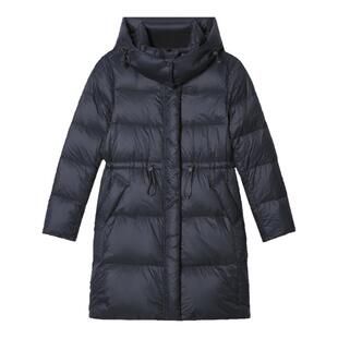 PSALTER诗篇鹅绒服防钻绒抽绳收腰连帽中长款羽绒服冬款