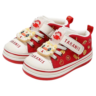 泰兰尼斯211新款学步鞋新年限定红色女童机能鞋新年系列女宝宝鞋