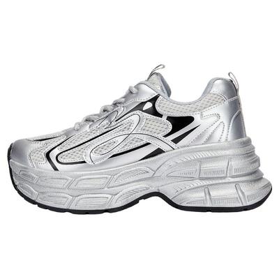 达芙妮银色厚底老爹鞋百搭运动鞋