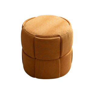 懒小姐圆形小凳子家用矮凳客厅茶几脚踏凳实木换鞋凳简约编织化妆