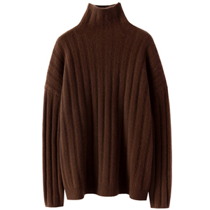 好穿好搭！男女同款！加厚100%山羊绒衫女粗棒针织高领羊绒毛衣