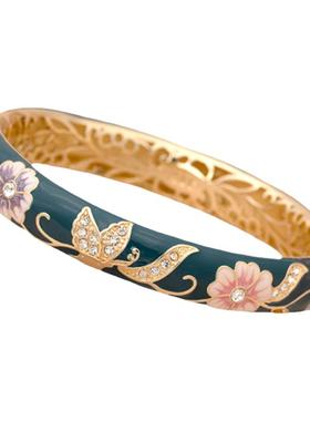 复古女铜掐丝珐琅景泰蓝手镯礼物