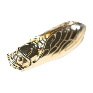 纯黄铜实心笔搁文房四宝创意铜质笔架好事花生金蝉搁笔托器古风