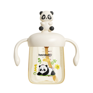 熊猫儿童牛奶杯宝宝1一2二345三岁以上婴儿直饮奶瓶PPSU吸管水杯