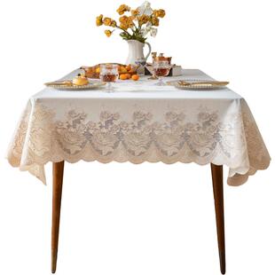防水pvc桌布新款轻奢高级感长方形复古风餐桌布餐桌台布家用