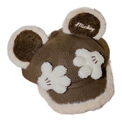 Gukoo果壳鸭舌帽女冬季迪士尼联名新款毛绒米奇可爱女士帽子