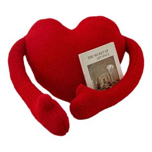 北欧红色爱心抱枕客厅沙发装饰靠垫情人节礼物结婚靠枕背摆件心形