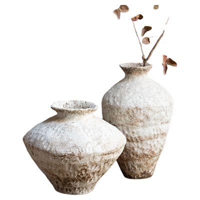手工粗陶罐陶瓷花瓶插花摆件