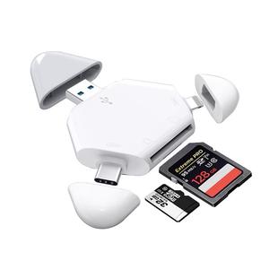 适用苹果手机读卡器三合一多功能USB3.0索尼佳能单反相机数码SD卡TF内存卡储存type-c转换导出电脑iPad笔记本