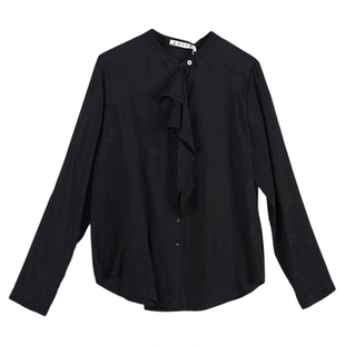 ZOLLE因为新年红日常舒适领结设计宽松百搭衬衫25秋冬芯片