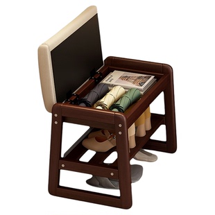 换鞋凳门口家用轻奢实木穿鞋入户可坐鞋柜一体可收纳玄关窄小鞋凳