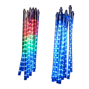 挂树上的彩灯闪灯串灯满天星流星雨led灯条景观灯太阳能户外防水