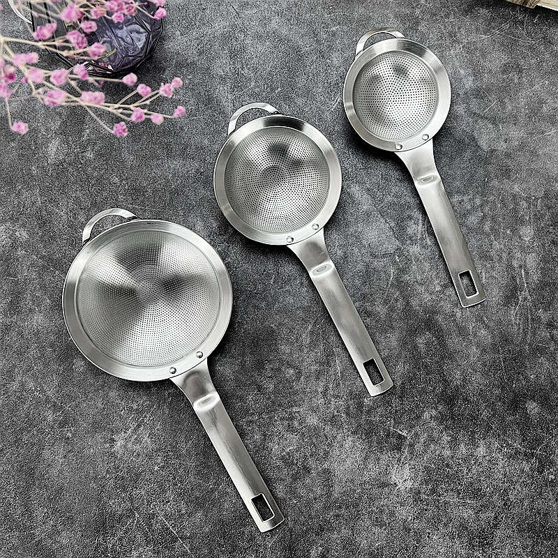 食品级304不锈钢漏勺过滤豆浆细密网孔洗芝麻撇浮捞油糍沫笊篱