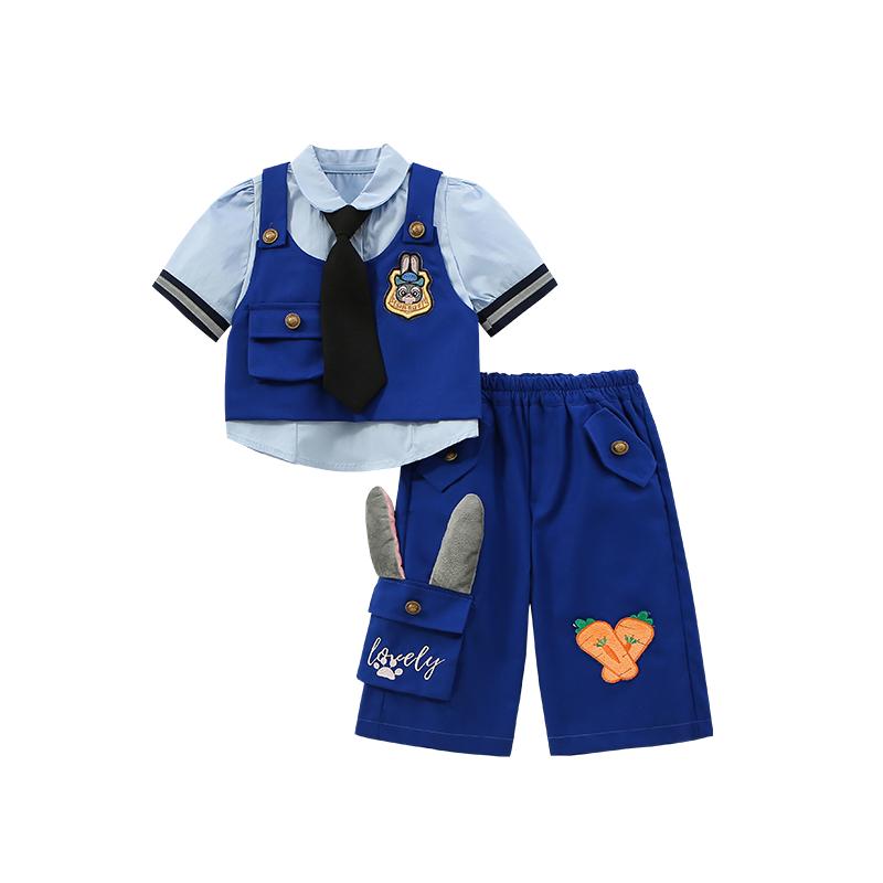 DeerBell男童女童兔子警官衣服