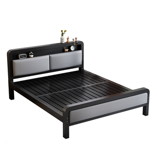 铁艺床家用1米8双人床加粗加厚加固不锈钢单人床架出租房用铁架床