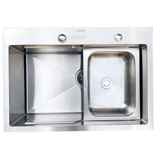 新款网红柔美SUS304不锈钢洗菜盆加厚连体一体成形单盆双盆手工盆