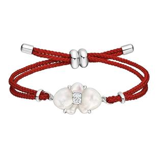 何方HEFANG陈都灵同款蝴蝶兰红绳手链轻奢国风圣诞礼物新年礼物女