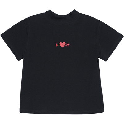 STILLYOU半高领正肩修身短款T恤