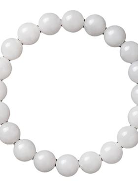 【母亲节礼遇】和田玉手串羊脂白玉珠手链女收藏晴水白玉单圈手链