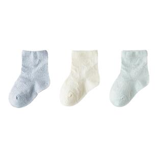 Oak Family短袜新生婴儿夏季薄款网眼6一12月男女宝宝袜子 3双装