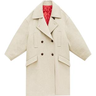 ISABEL MARANT FABIOLA纯色羊毛双排扣大衣长款女